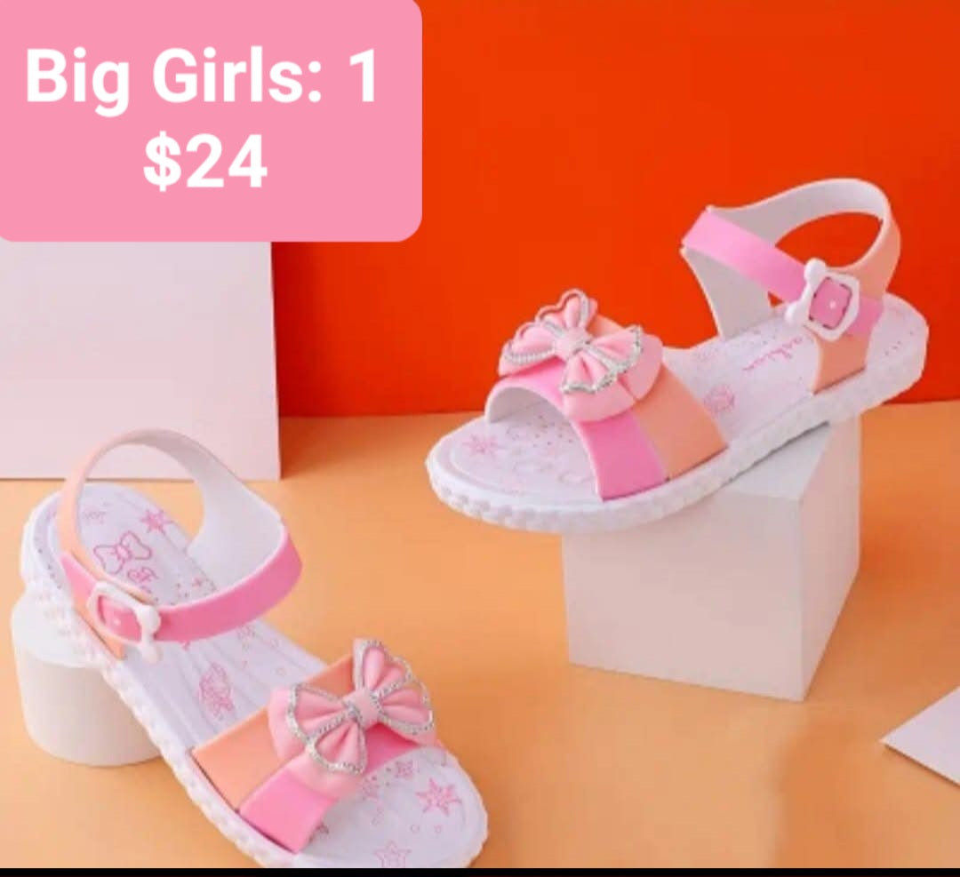 Big girl pink strap sandals