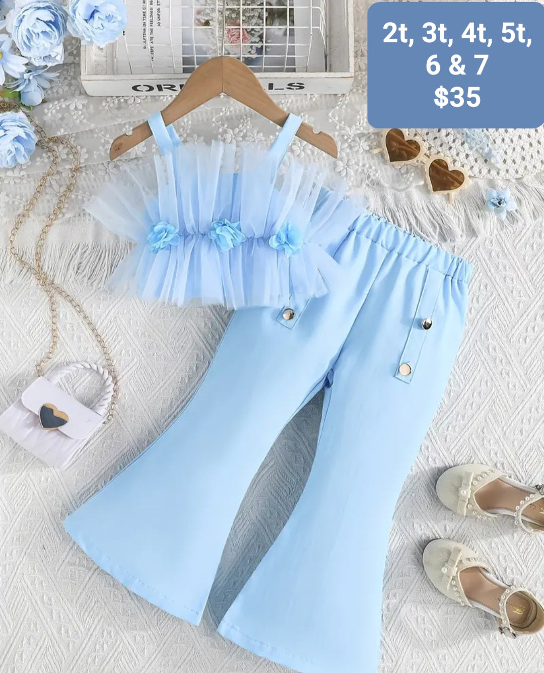 Blue dressy top set