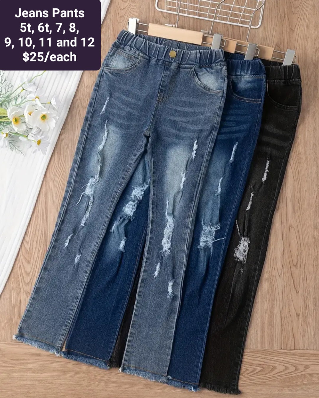 Faux Ripped Jeans
