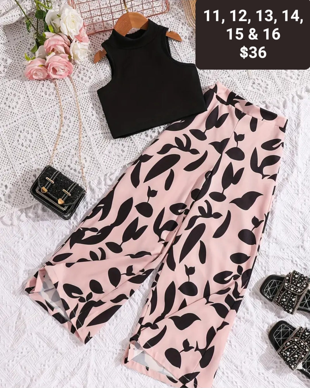 Black and tan leaf set
