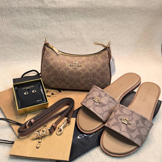 Tan and Brown Coach purse only