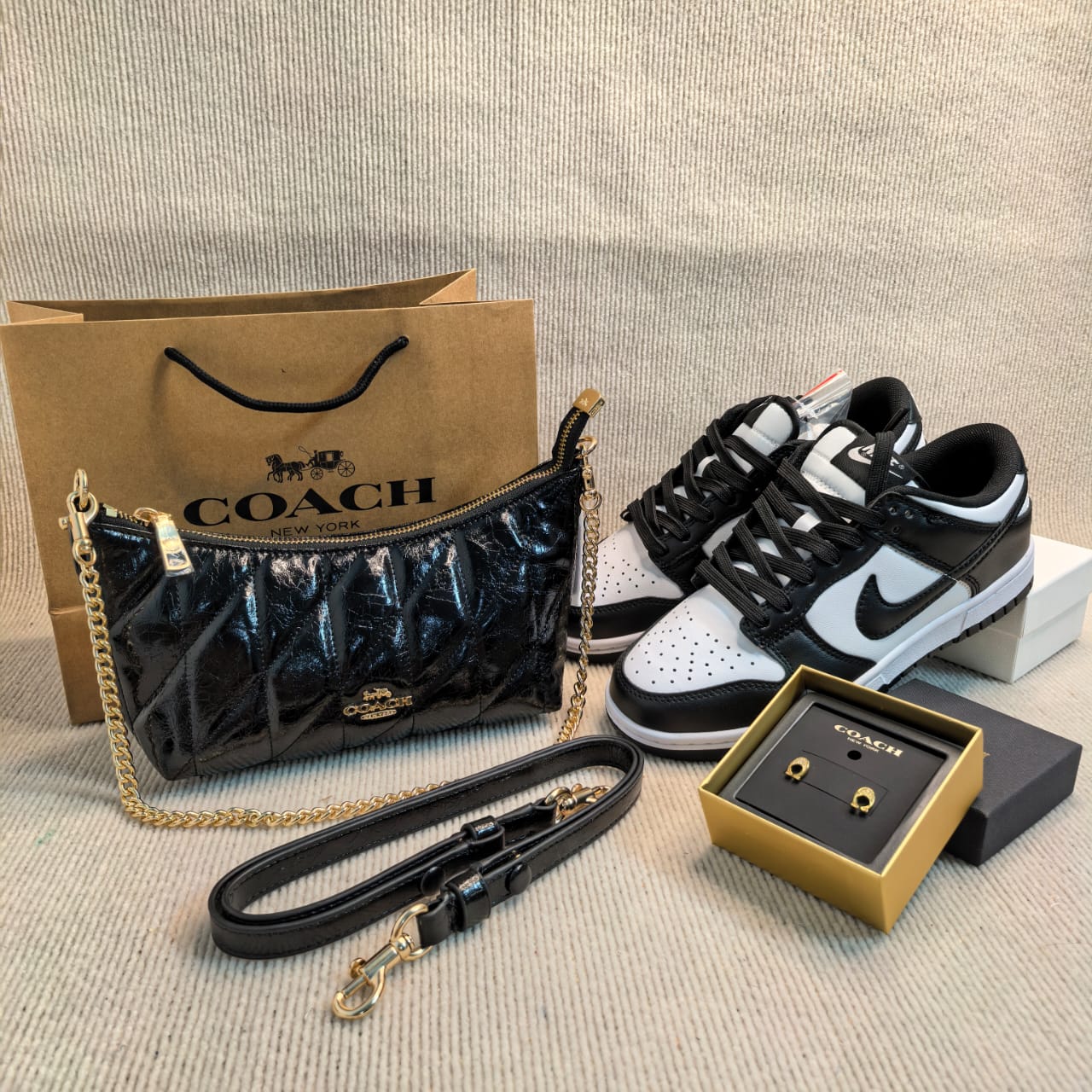Panda Dunks + Coach Purse