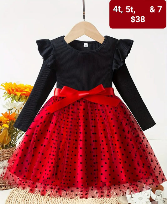 Red and black formal dress
