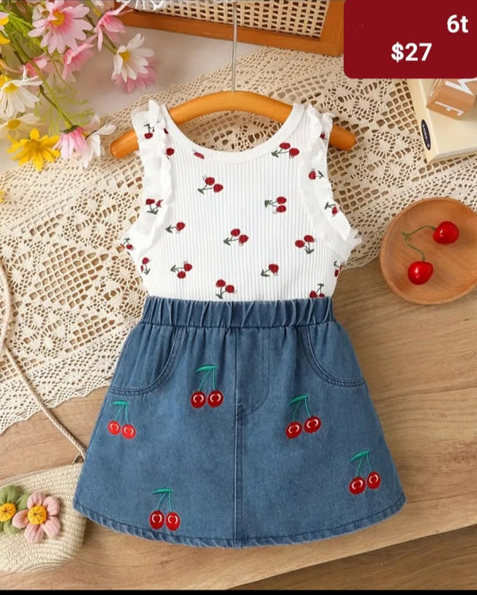 Cherry denim set