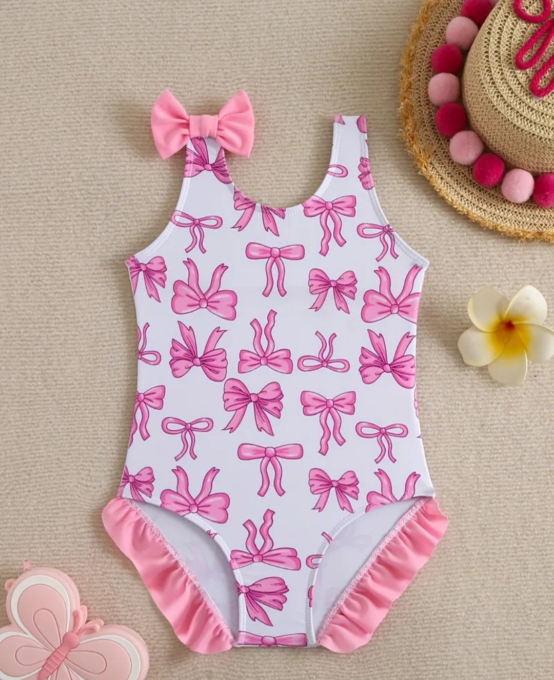 Pink bow swimsuit