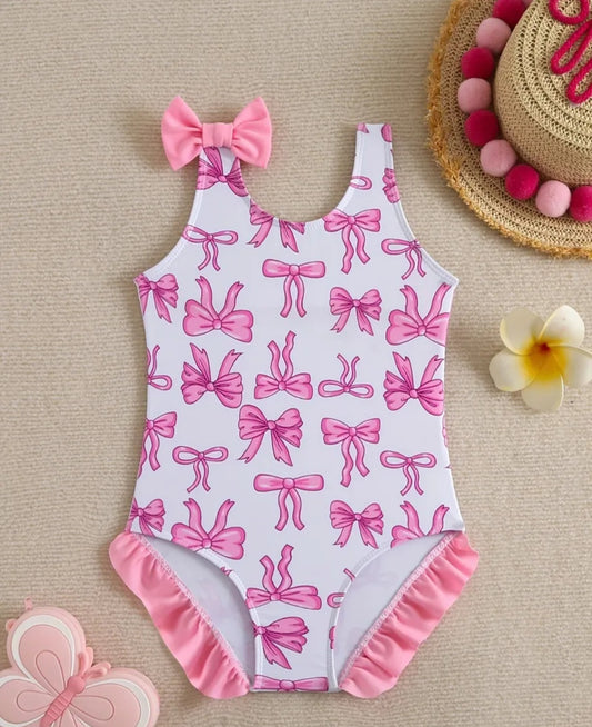 Pink bow swimsuit