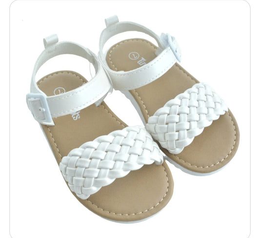 Pearl White Tie Sandals