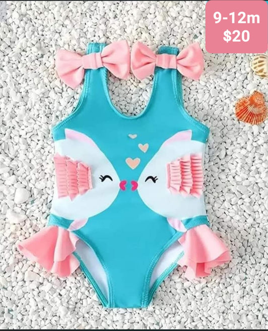 Infant teal swimsuit