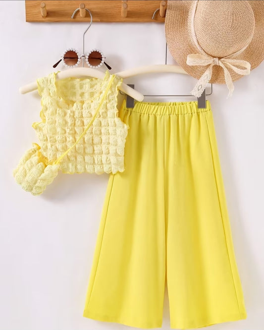 Yellow 3 pc vest set