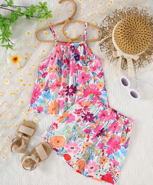 Pink Floral 2 pc. Sleeveless Set
