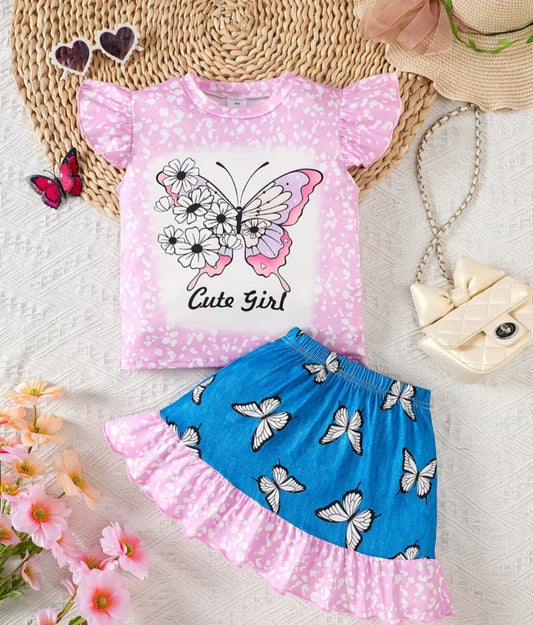 Pink butterfly 2 pc set