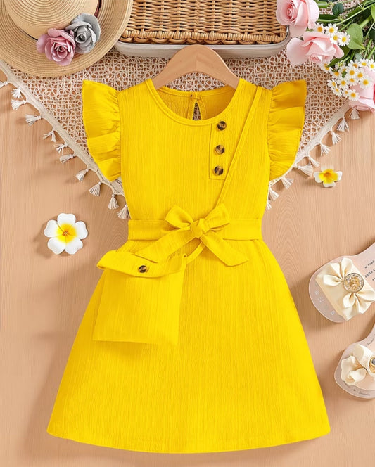 Yellow dress with purse